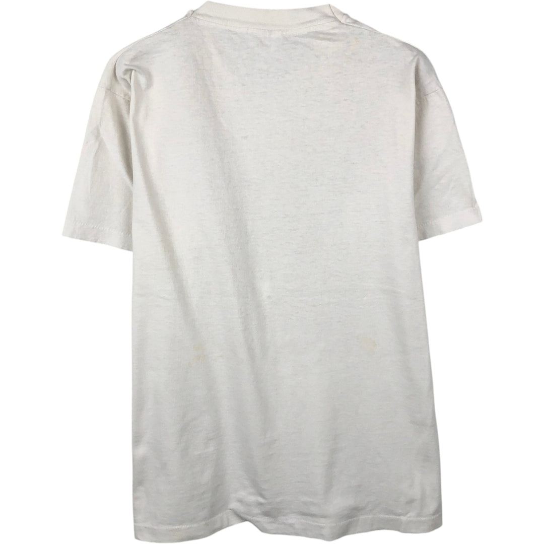 90'S Fruit of the Loom printed T-shirt, made in the USA, men's size L, vintage cotton white type Vintage Second Hand
