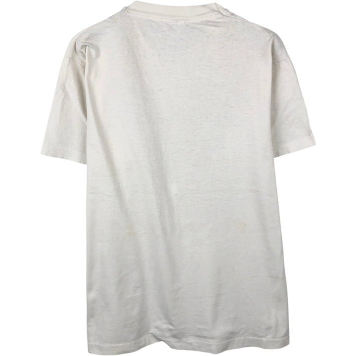 90'S Fruit of the Loom printed T-shirt, made in the USA, men's size L, vintage cotton white type Vintage Second Hand