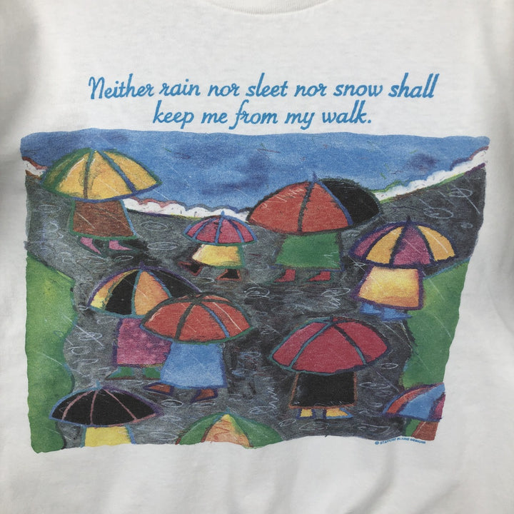 90'S Stafford Blaine Print T-Shirt, Made in USA, Men's Size M (Equivalent), Vintage cotton white type Vintage Second Hand