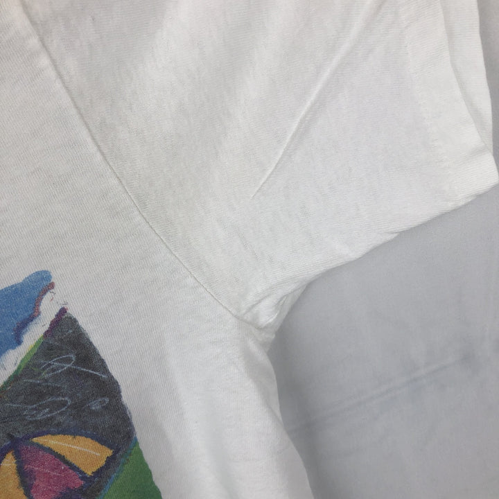 90'S Stafford Blaine Print T-Shirt, Made in USA, Men's Size M (Equivalent), Vintage cotton white type Vintage Second Hand
