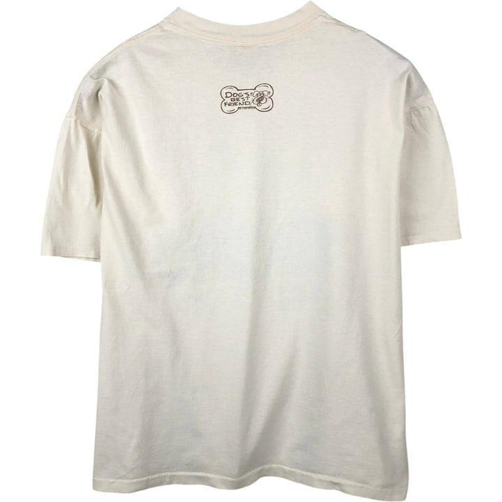 90'S PK Clothing Co. Dog Print T-Shirt, Made in USA, Men's XL equivalent, Vintage cotton white type Vintage Second Hand