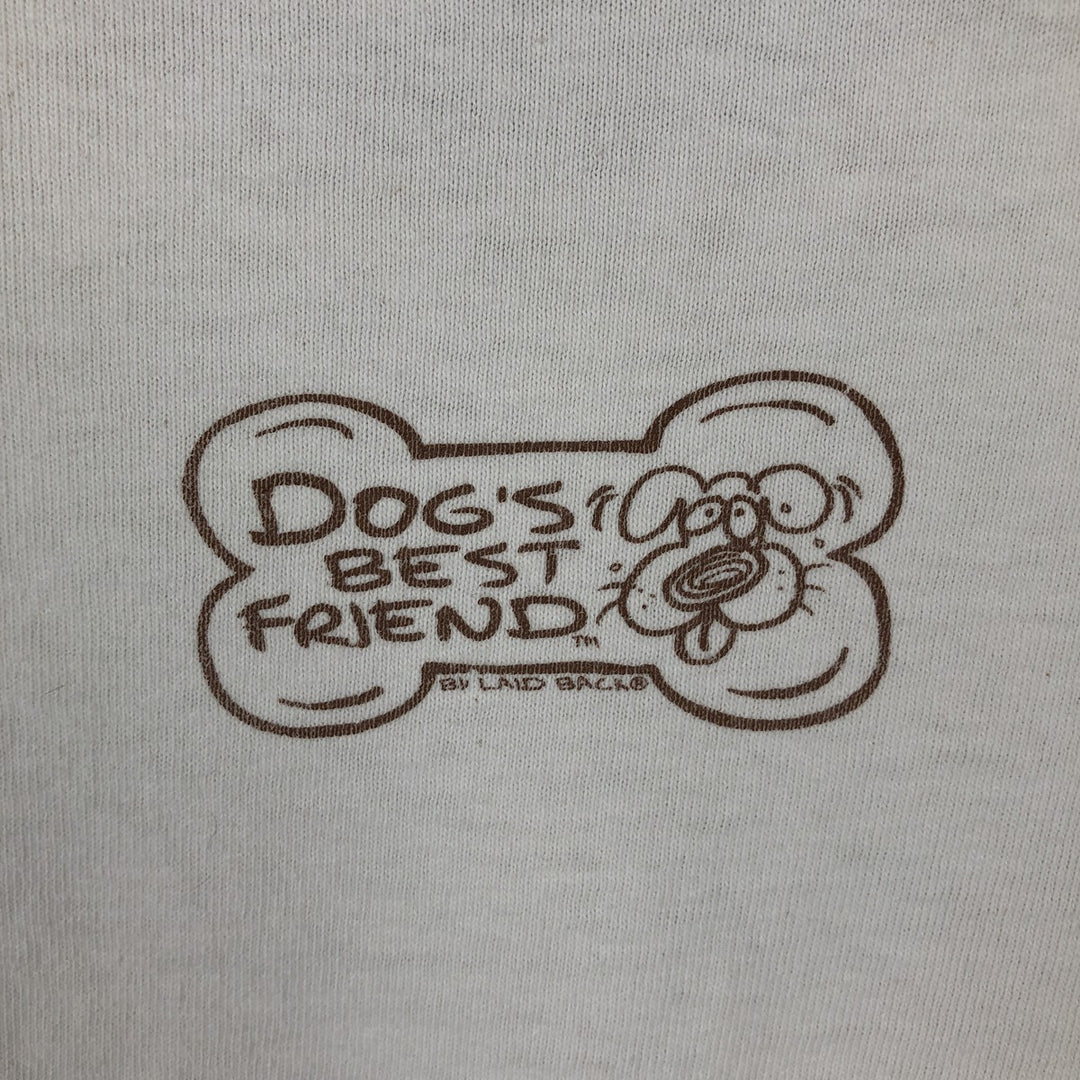 90'S PK Clothing Co. Dog Print T-Shirt, Made in USA, Men's XL equivalent, Vintage cotton white type Vintage Second Hand