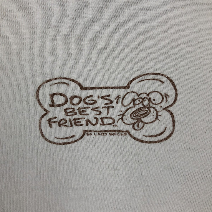 90'S PK Clothing Co. Dog Print T-Shirt, Made in USA, Men's XL equivalent, Vintage cotton white type Vintage Second Hand