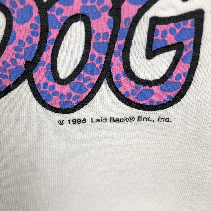 90'S PK Clothing Co. Dog Print T-Shirt, Made in USA, Men's XL equivalent, Vintage cotton white type Vintage Second Hand