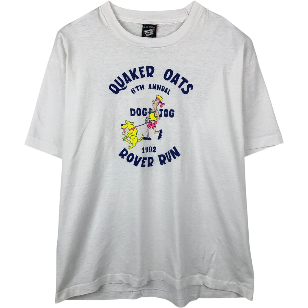 90'S SCREEN STARS Printed T-shirt Made in USA Men's XL Vintage cotton white type Vintage Second Hand