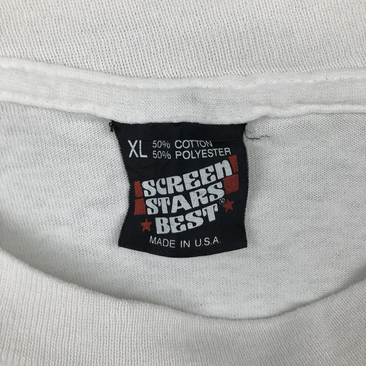 90'S SCREEN STARS Printed T-shirt Made in USA Men's XL Vintage cotton white type Vintage Second Hand
