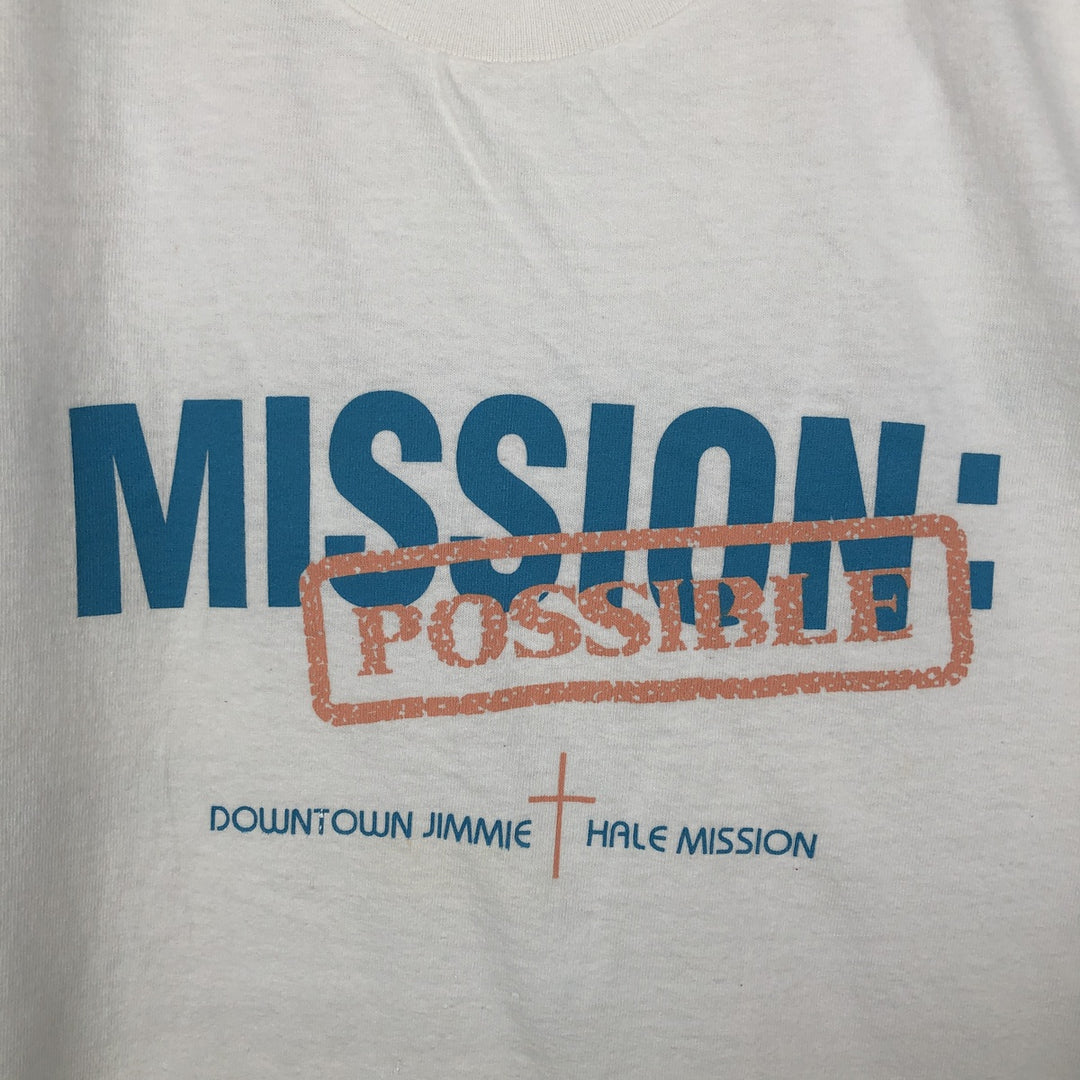 Vintage 90'S Q-TEES printed T-shirt, Made in USA, Men's Size L cotton white type Vintage Second Hand