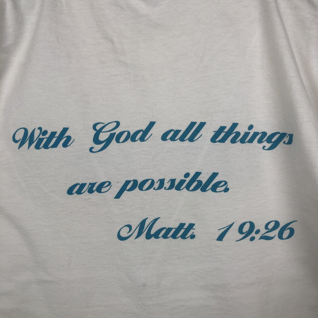 Vintage 90'S Q-TEES printed T-shirt, Made in USA, Men's Size L cotton white type Vintage Second Hand