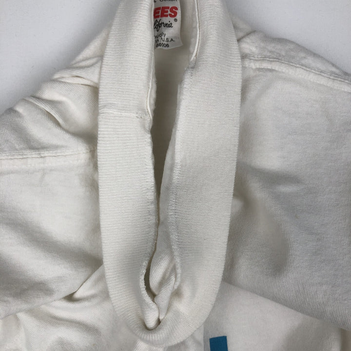 Vintage 90'S Q-TEES printed T-shirt, Made in USA, Men's Size L cotton white type Vintage Second Hand
