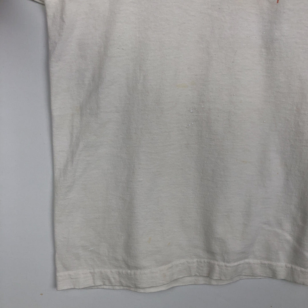 Vintage 90'S Q-TEES printed T-shirt, Made in USA, Men's Size L cotton white type Vintage Second Hand