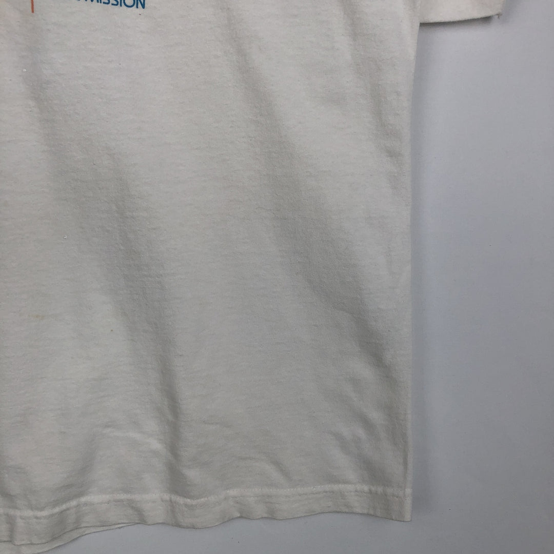 Vintage 90'S Q-TEES printed T-shirt, Made in USA, Men's Size L cotton white type Vintage Second Hand