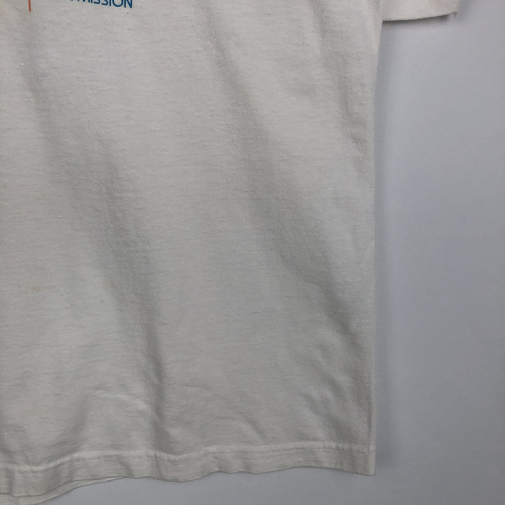 Vintage 90'S Q-TEES printed T-shirt, Made in USA, Men's Size L cotton white type Vintage Second Hand