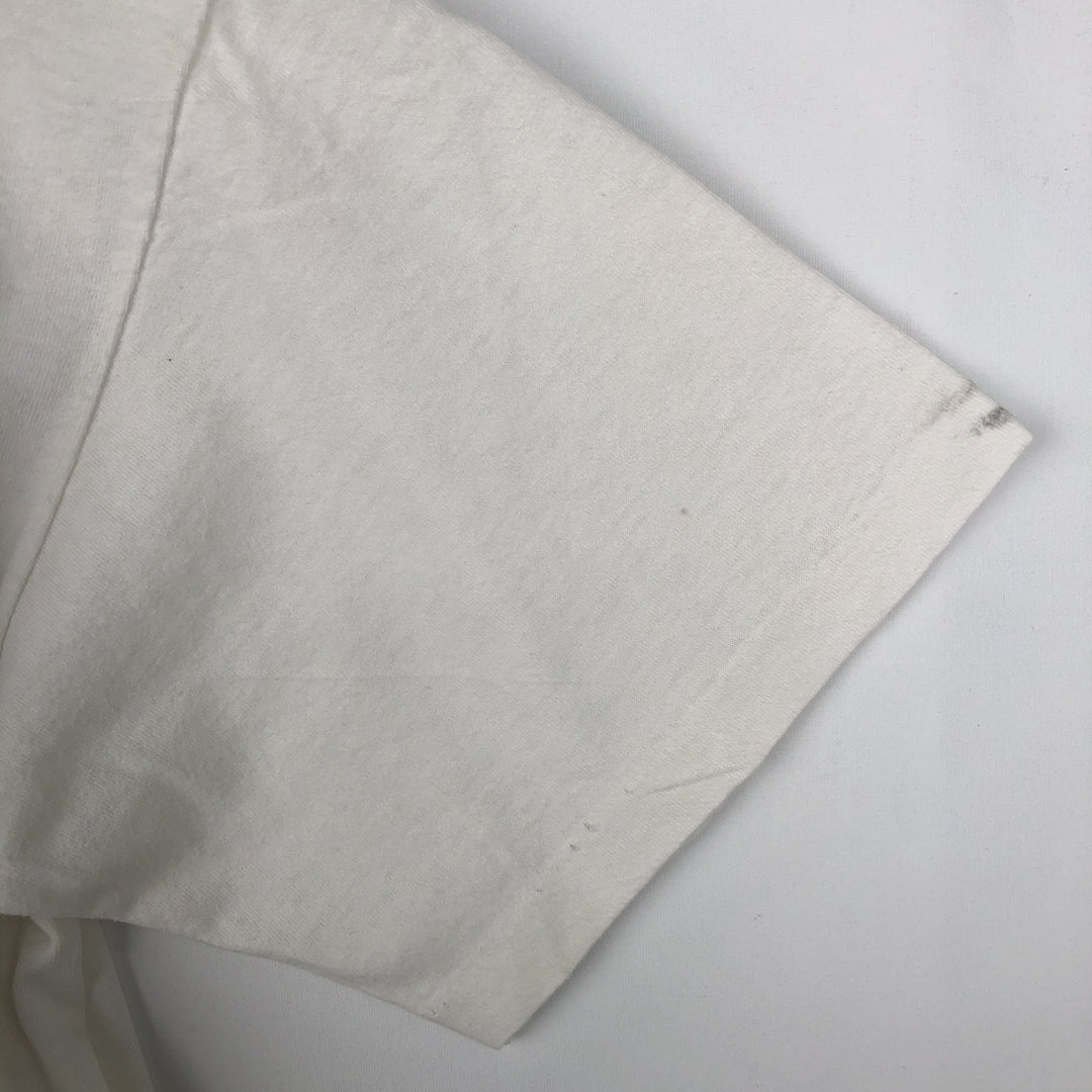 Vintage 90'S Q-TEES printed T-shirt, Made in USA, Men's Size L cotton white type Vintage Second Hand