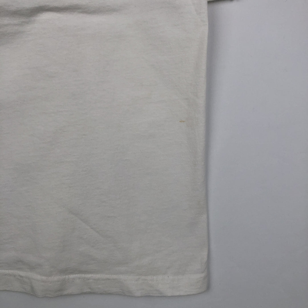 Vintage 90'S Q-TEES printed T-shirt, Made in USA, Men's Size L cotton white type Vintage Second Hand