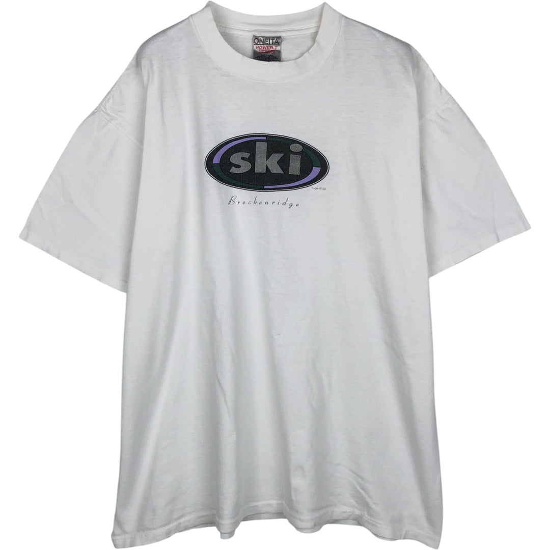 90'S ONEITA Printed T-shirt Made in USA Men's XL Vintage cotton white type Vintage Second Hand