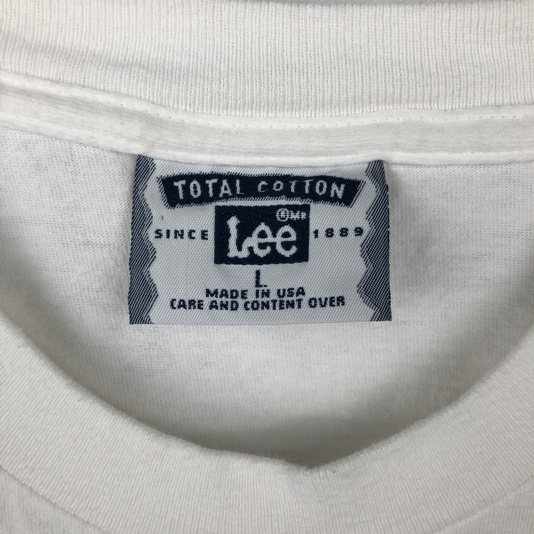 90'S Lee printed T-shirt, made in USA, men's size L, vintage cotton white type Vintage Second Hand