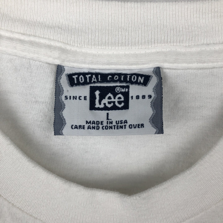 90'S Lee printed T-shirt, made in USA, men's size L, vintage cotton white type Vintage Second Hand