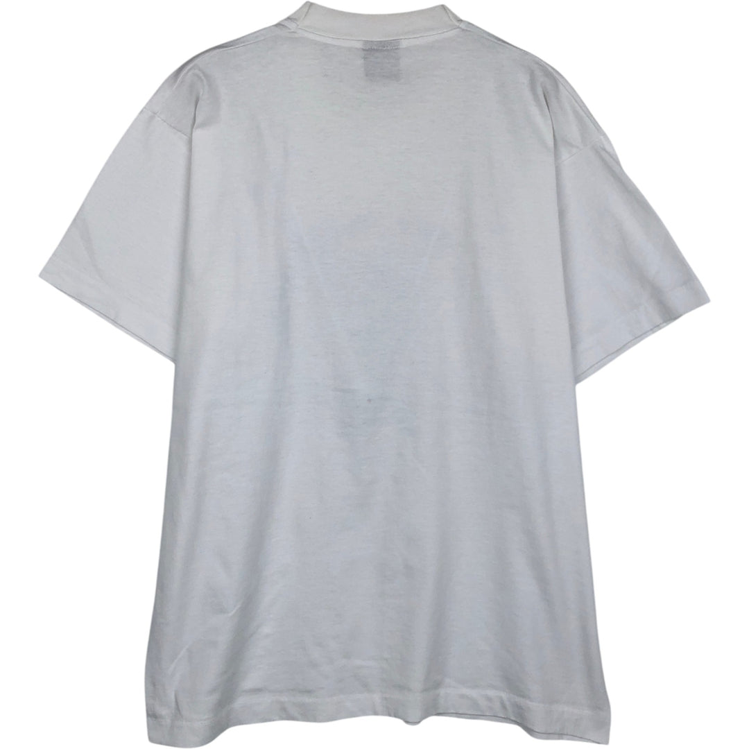 90'S Fruit of the Loom printed T-shirt, made in the USA, men's size L, vintage cotton white type Vintage Second Hand