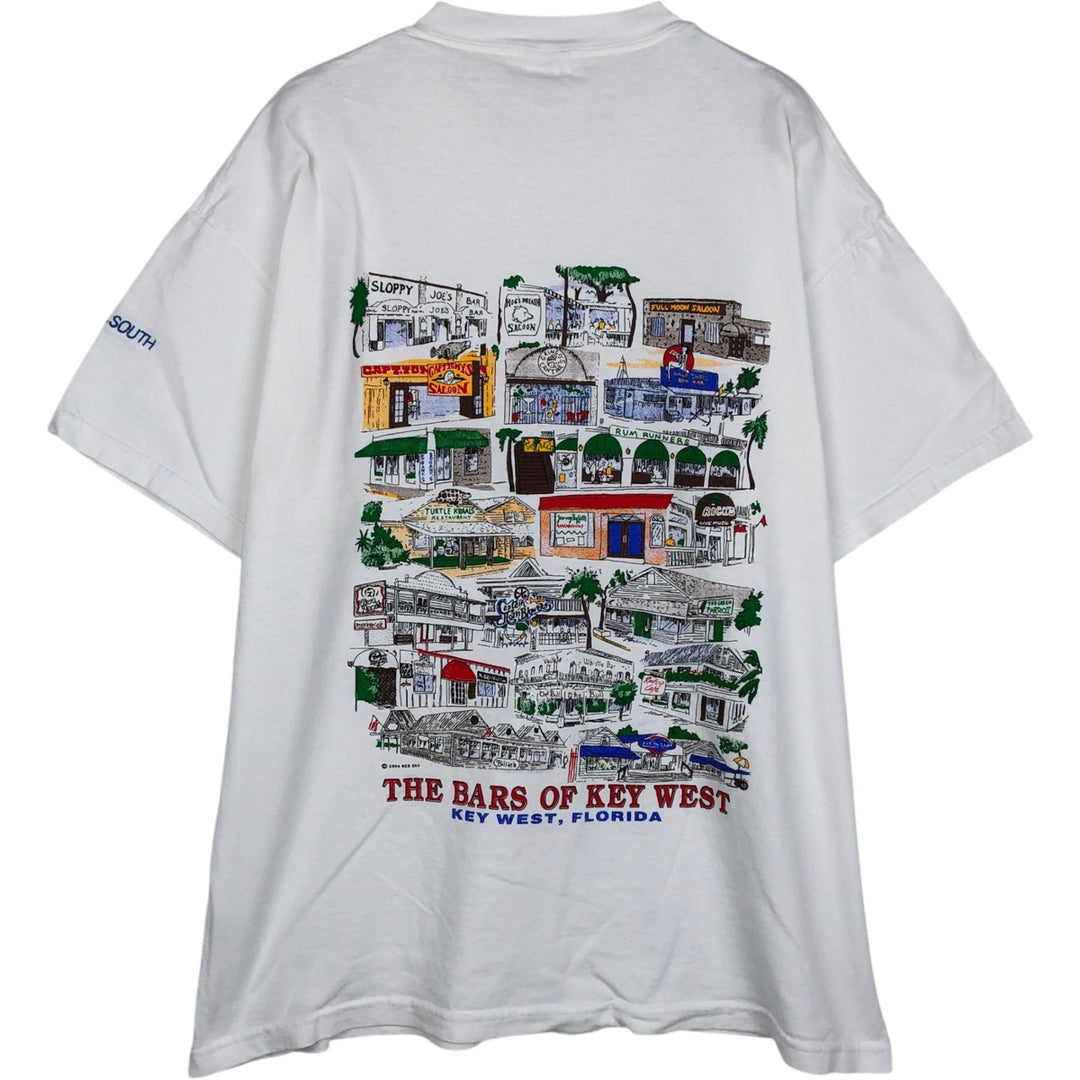 00'S Delta DELTA Printed T-shirt Men's XL size cotton white type Vintage Second Hand