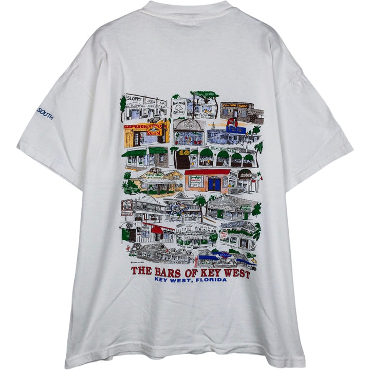 00'S Delta DELTA Printed T-shirt Men's XL size cotton white type Vintage Second Hand
