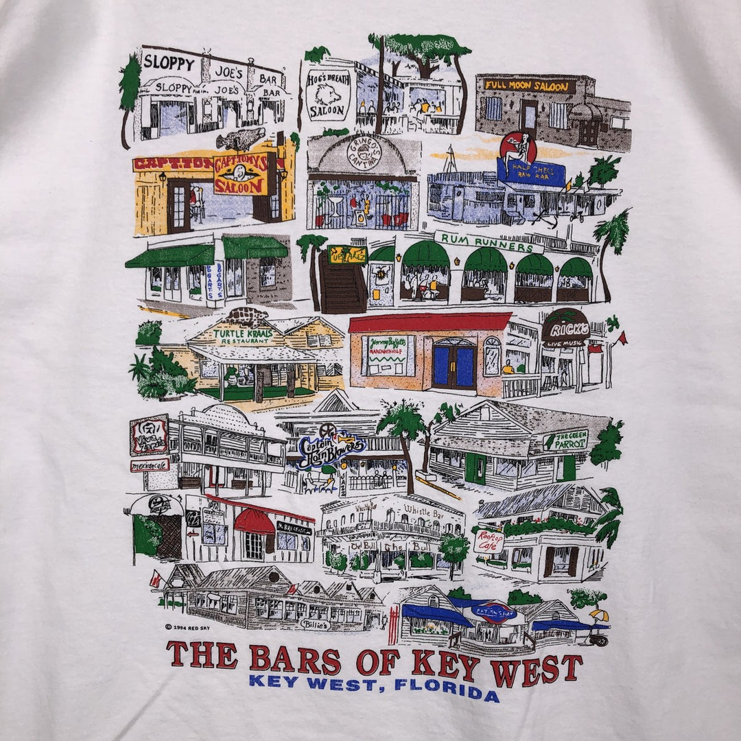00'S Delta DELTA Printed T-shirt Men's XL size cotton white type Vintage Second Hand