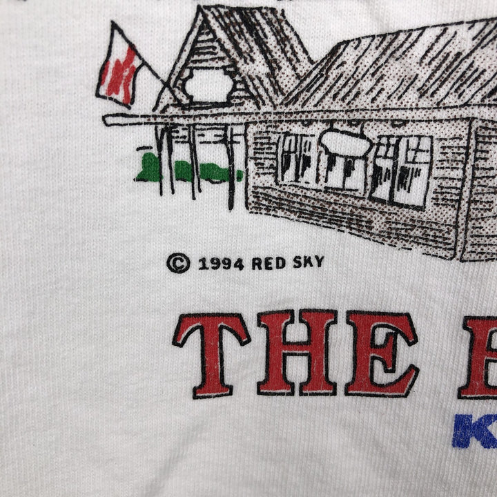 00'S Delta DELTA Printed T-shirt Men's XL size cotton white type Vintage Second Hand