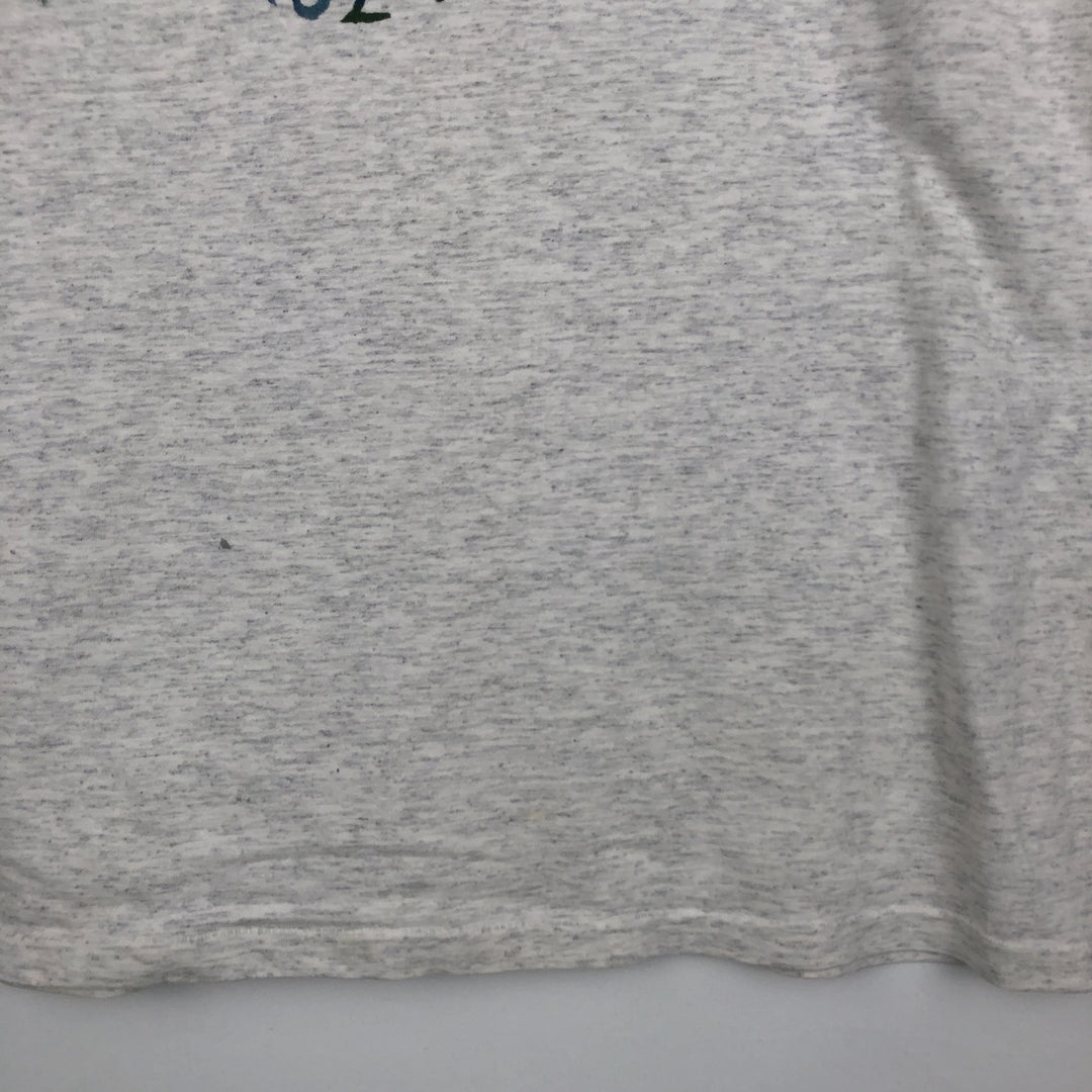 90'S ONEITA Printed T-shirt Made in USA Men's XL Vintage cotton gray type Vintage Second Hand