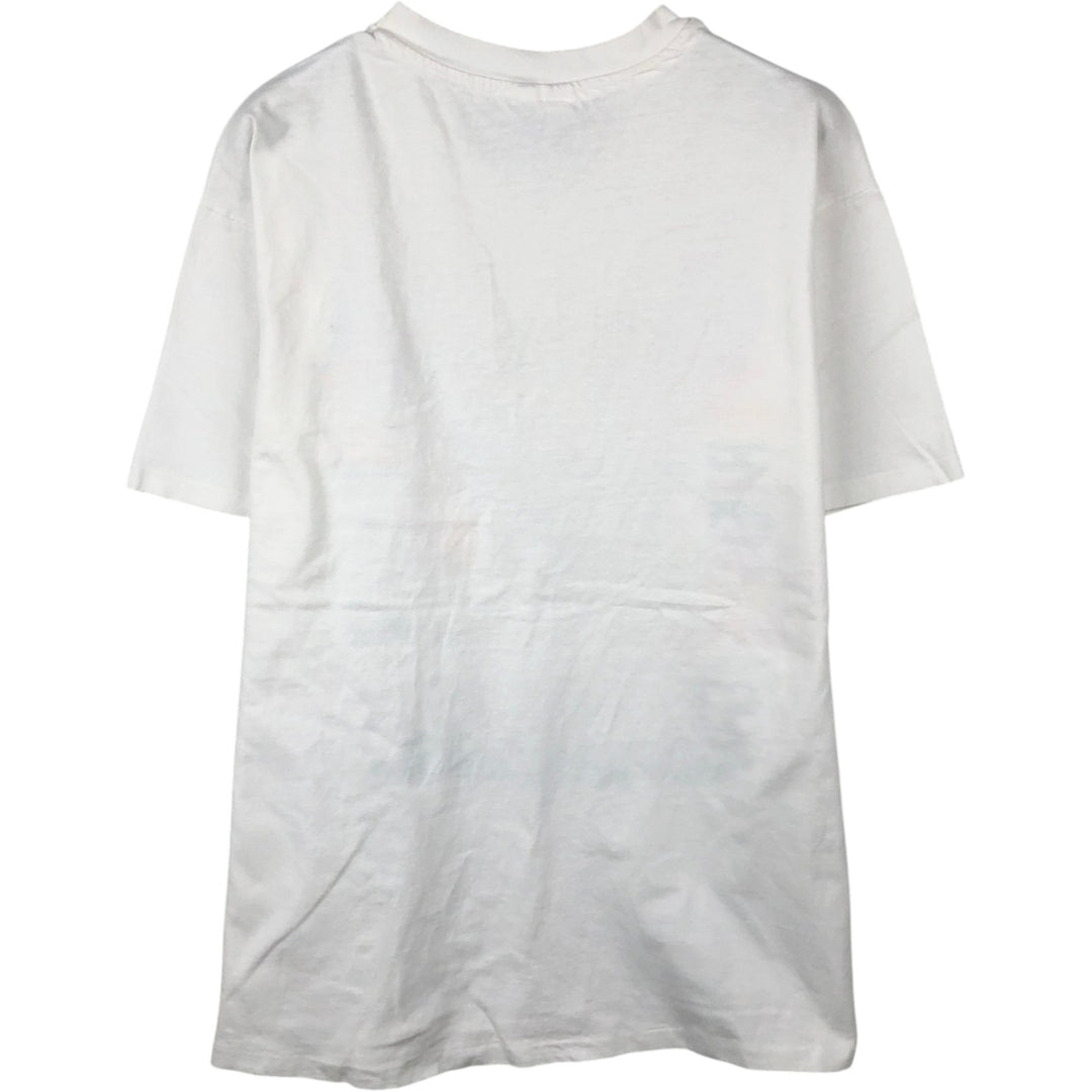 90'S Hanes souvenir T-shirt, men's size L equivalent, vintage. cotton white type Vintage Second Hand