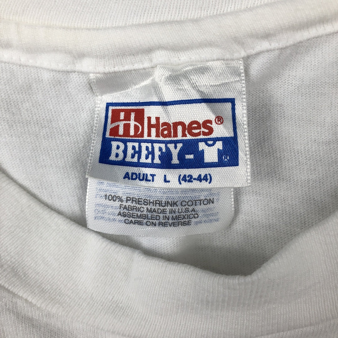 90'S Hanes souvenir T-shirt, men's size L equivalent, vintage. cotton white type Vintage Second Hand