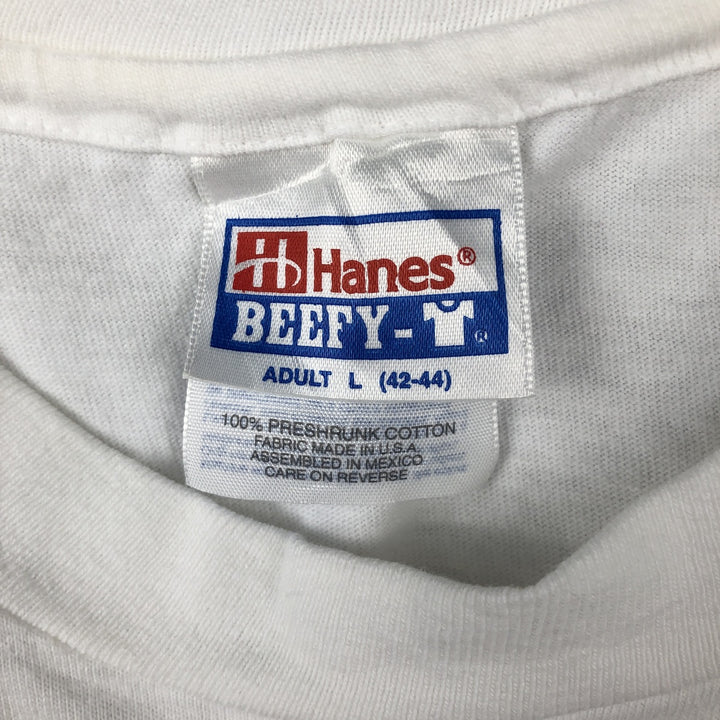 90'S Hanes souvenir T-shirt, men's size L equivalent, vintage. cotton white type Vintage Second Hand