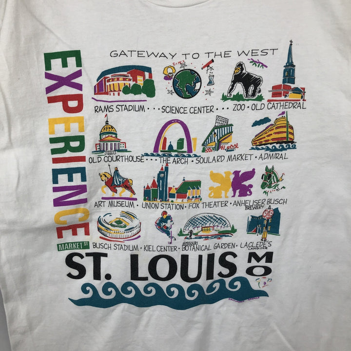 90'S Hanes souvenir T-shirt, men's size L equivalent, vintage. cotton white type Vintage Second Hand