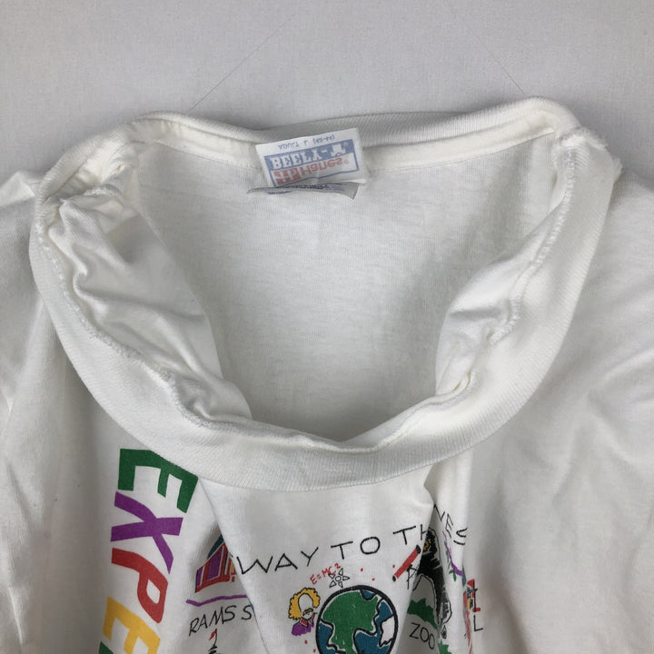 90'S Hanes souvenir T-shirt, men's size L equivalent, vintage. cotton white type Vintage Second Hand