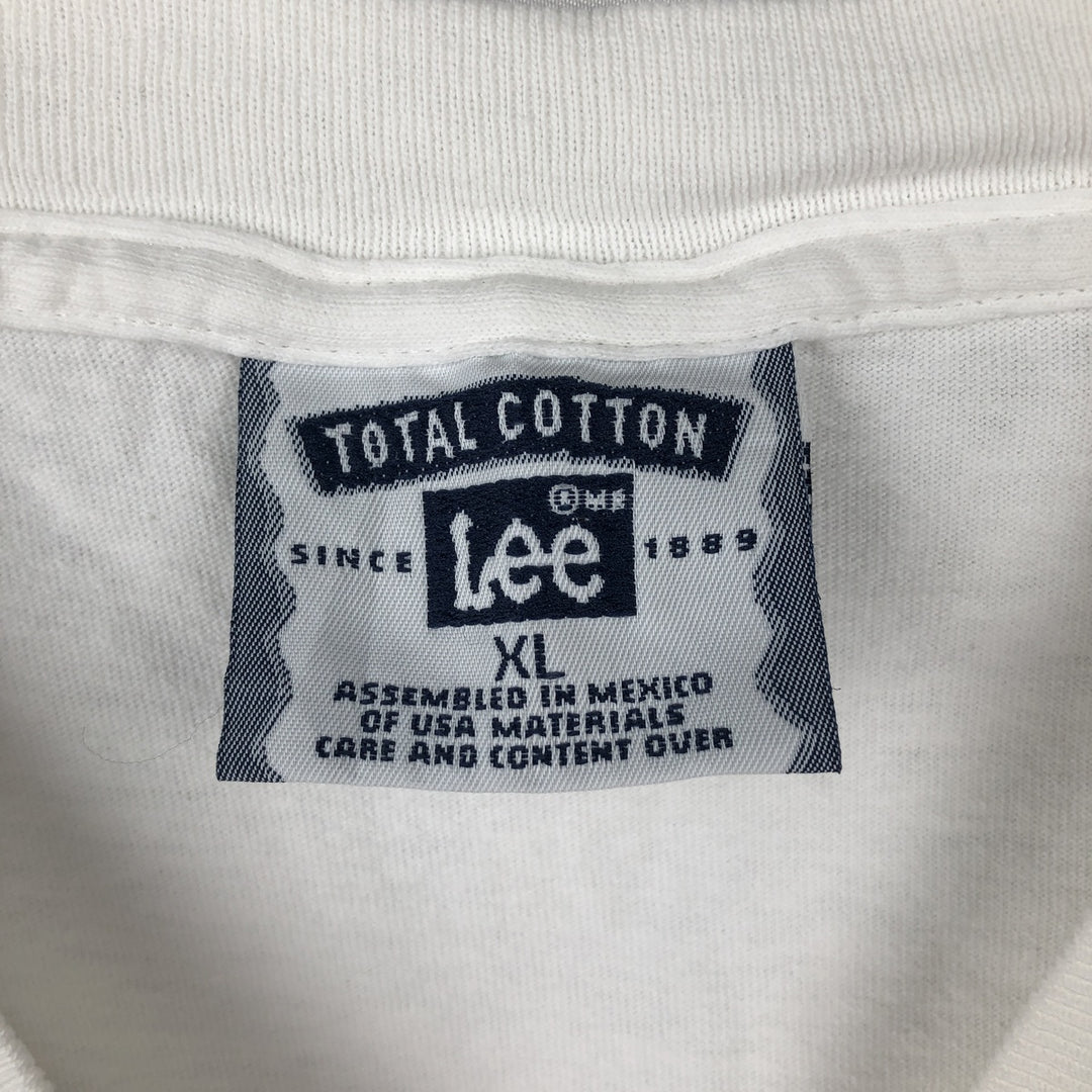 90'S Lee Print T-Shirt, Men's Size XL (Equivalent), Vintage cotton white type Vintage Second Hand