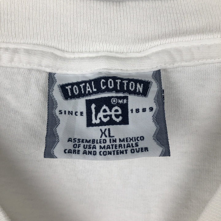 90'S Lee Print T-Shirt, Men's Size XL (Equivalent), Vintage cotton white type Vintage Second Hand