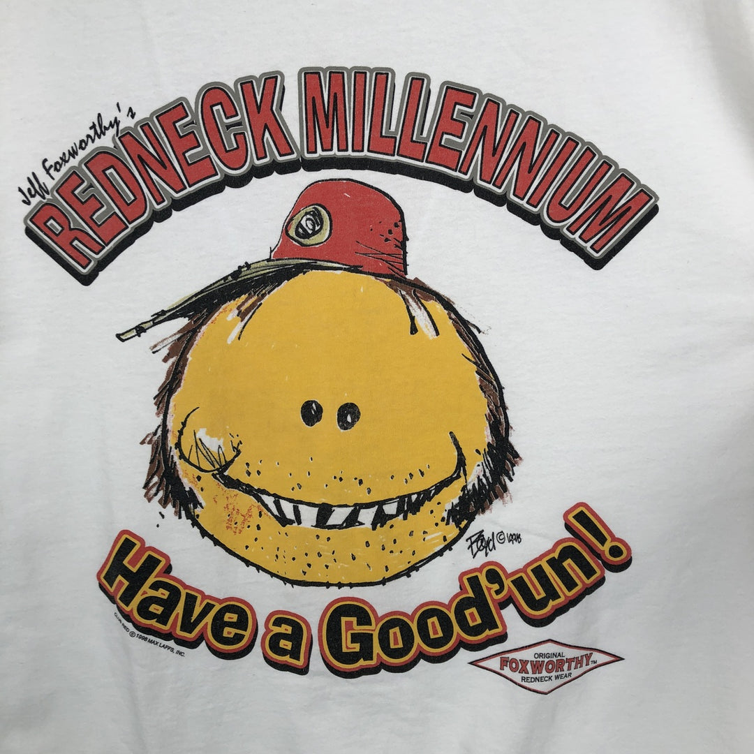 90'S Delta Jeff Foxworthy Print T-Shirt, Men's Size L (approx.), Vintage cotton white type Vintage Second Hand