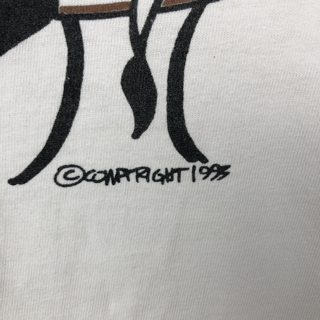 90'S Hanes BEEFY-T Printed T-shirt Made in USA Men's XL Vintage cotton white type Vintage Second Hand