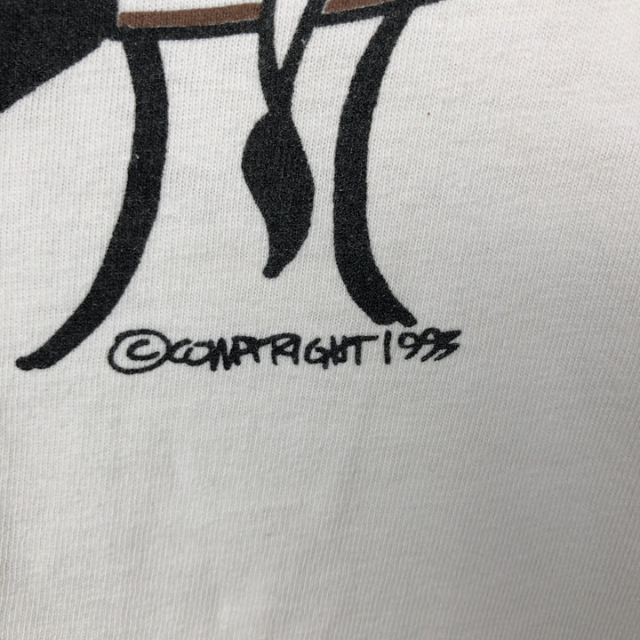 90'S Hanes BEEFY-T Printed T-shirt Made in USA Men's XL Vintage cotton white type Vintage Second Hand