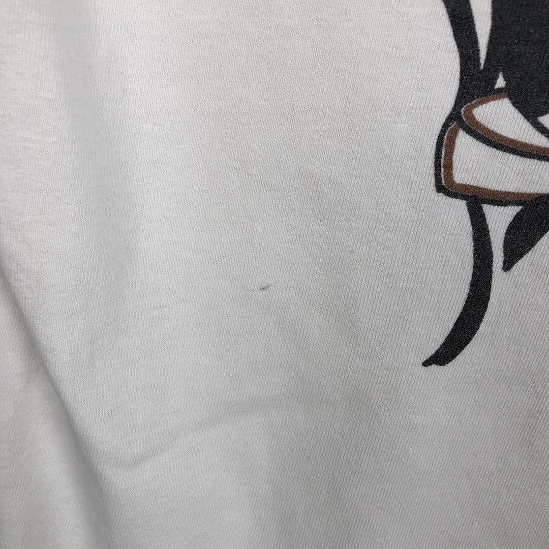 90'S Hanes BEEFY-T Printed T-shirt Made in USA Men's XL Vintage cotton white type Vintage Second Hand