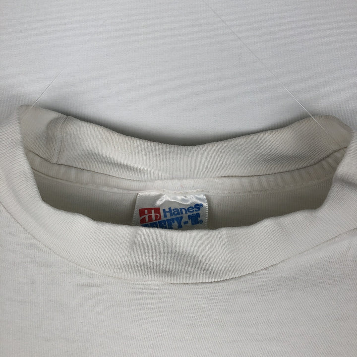 90'S Hanes BEEFY-T Printed T-shirt Made in USA Men's XL Vintage cotton white type Vintage Second Hand