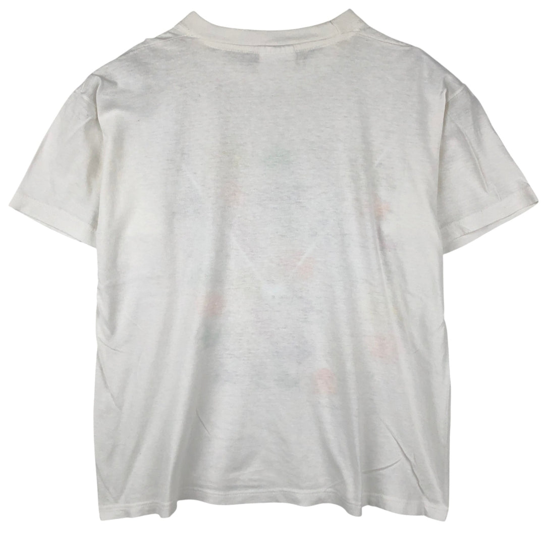 90'S COCO WALK Erotic T-shirt, 48 Positions Print T-shirt, Men's Size L (approx.), Vintage cotton white type Vintage Second Hand