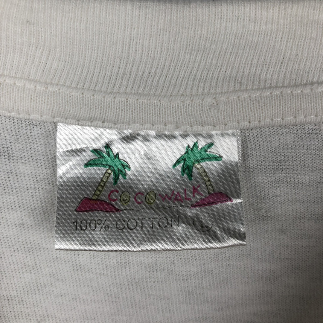 90'S COCO WALK Erotic T-shirt, 48 Positions Print T-shirt, Men's Size L (approx.), Vintage cotton white type Vintage Second Hand