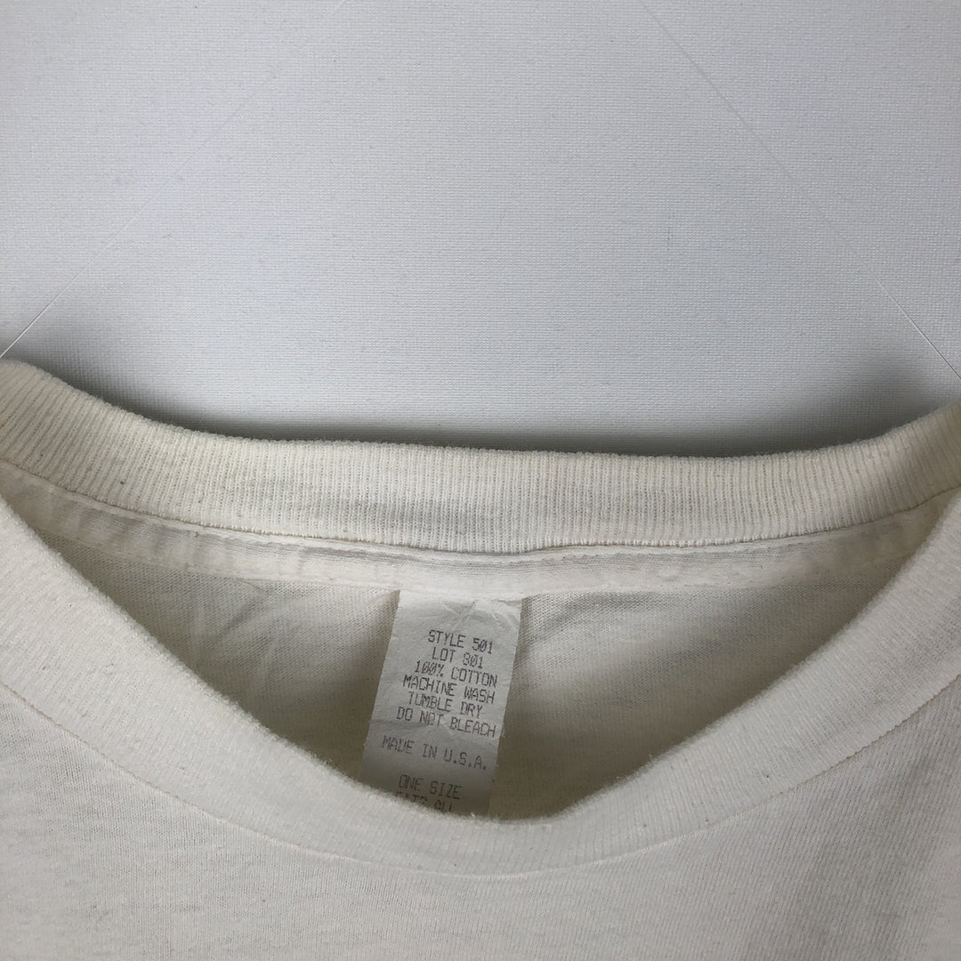 90'S WORDS FROM THE WOMB Print T-Shirt, Made in USA, Men's Size L (Equivalent), Vintage cotton white type Vintage Second Hand