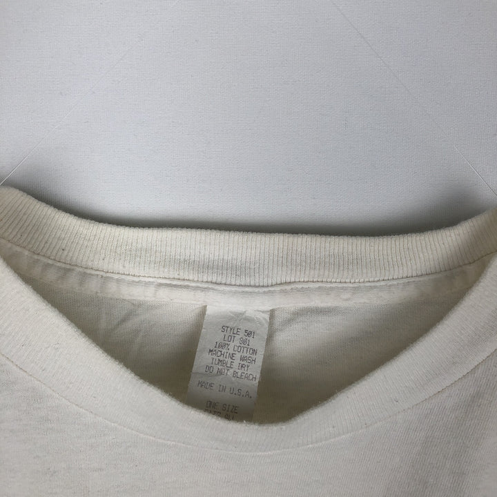 90'S WORDS FROM THE WOMB Print T-Shirt, Made in USA, Men's Size L (Equivalent), Vintage cotton white type Vintage Second Hand