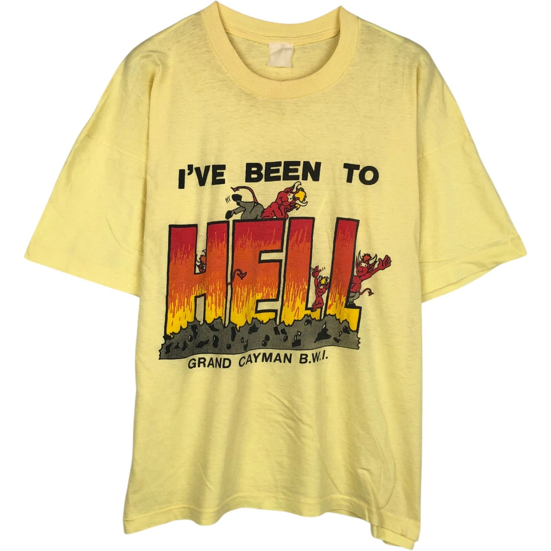 Printed T-shirt, Men's Size M (approx.), Vintage unclear lemon yellow Vintage Second Hand