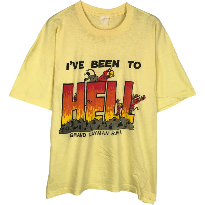 Printed T-shirt, Men's Size M (approx.), Vintage unclear lemon yellow Vintage Second Hand
