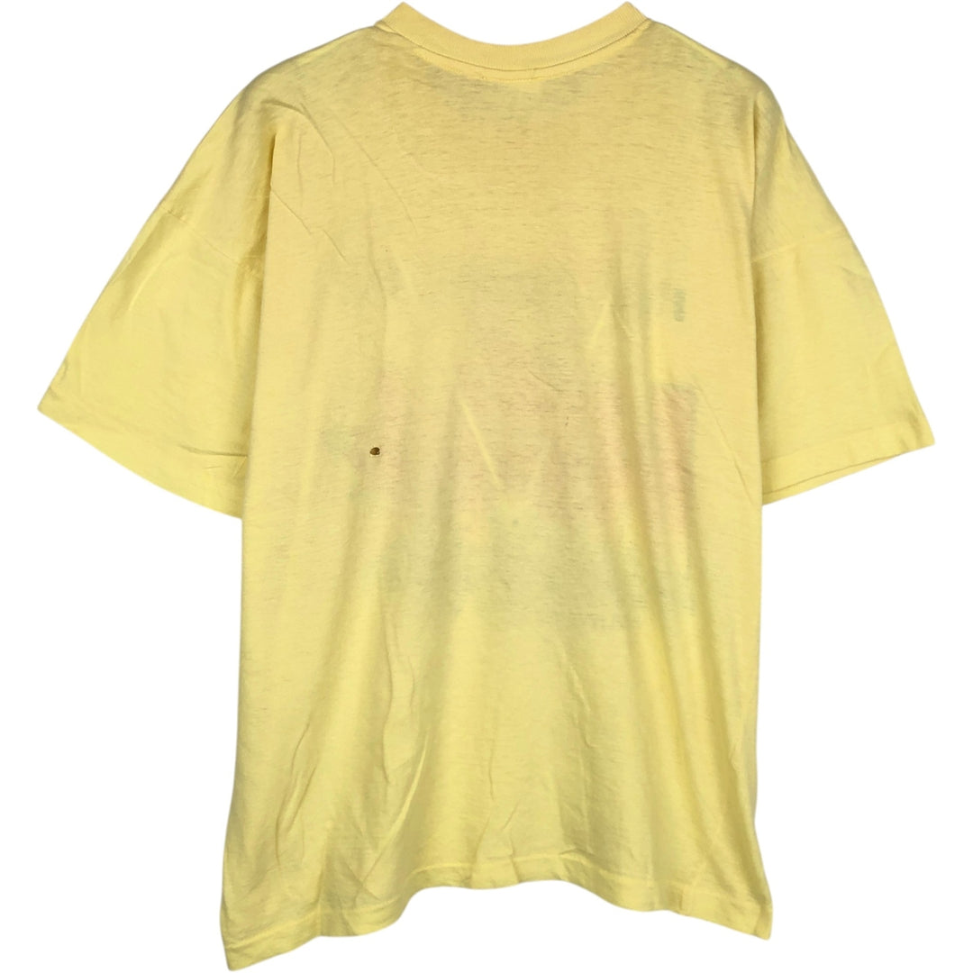 Printed T-shirt, Men's Size M (approx.), Vintage unclear lemon yellow Vintage Second Hand