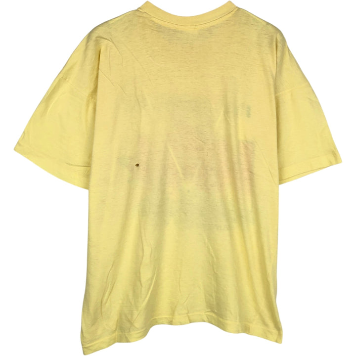 Printed T-shirt, Men's Size M (approx.), Vintage unclear lemon yellow Vintage Second Hand