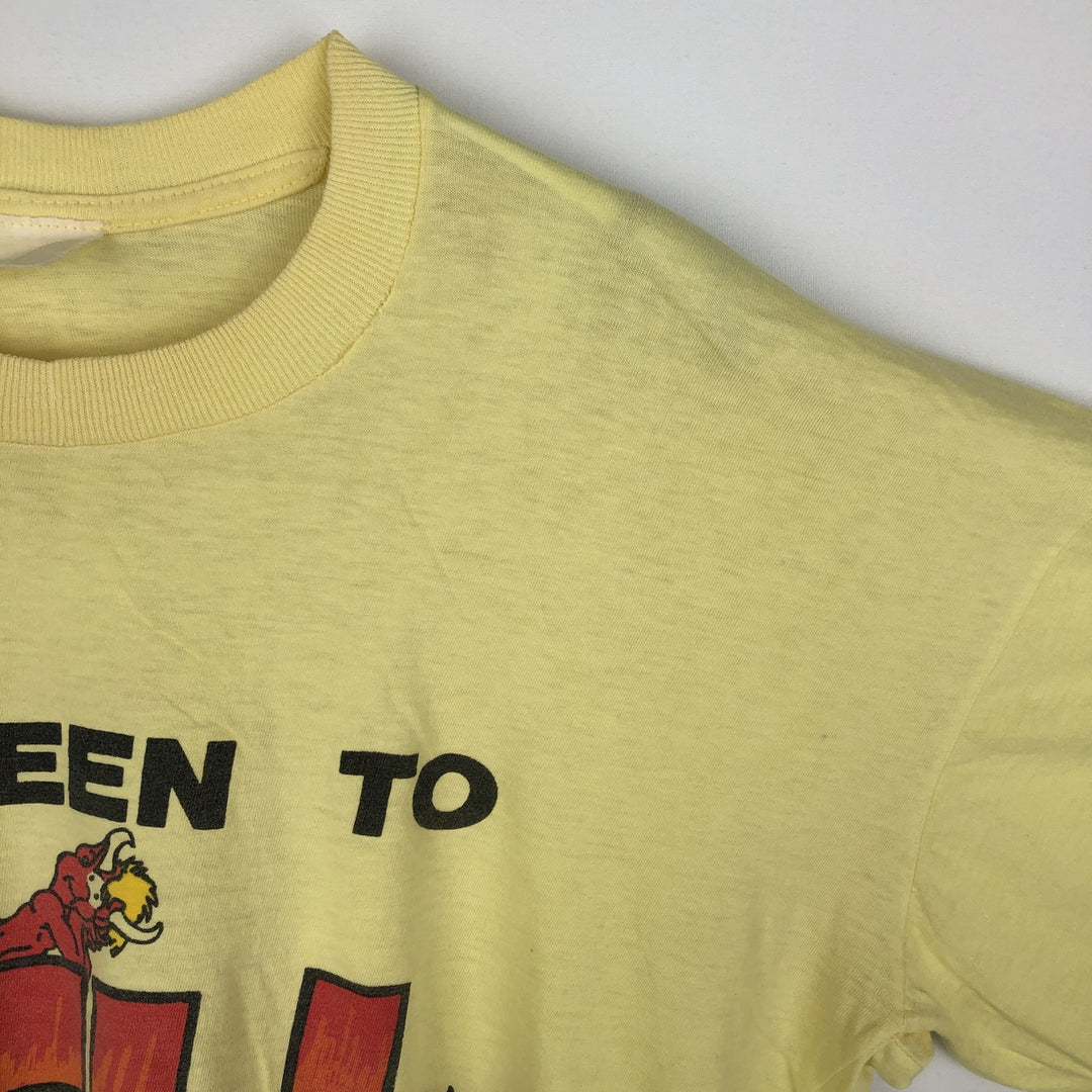 Printed T-shirt, Men's Size M (approx.), Vintage unclear lemon yellow Vintage Second Hand