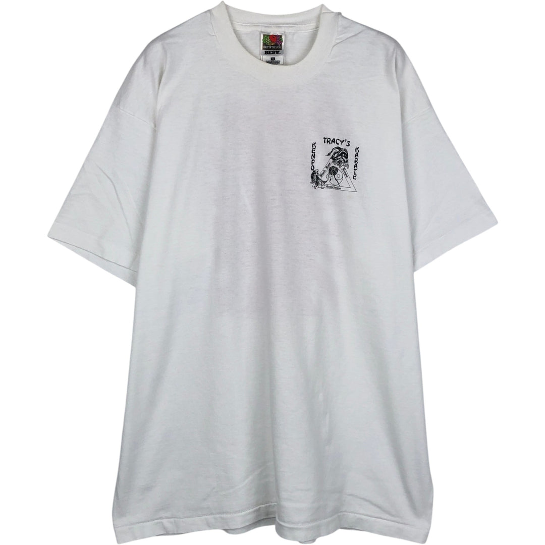 2000'S Fruit of the Loom Flag Pattern Print T-Shirt, Men's Size XL (approx.) cotton white type Vintage Second Hand
