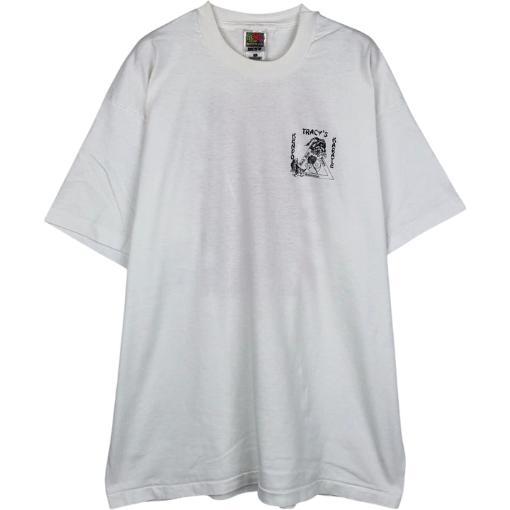 2000'S Fruit of the Loom Flag Pattern Print T-Shirt, Men's Size XL (approx.) cotton white type Vintage Second Hand